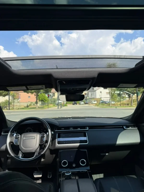 Range Rover Velar dashboard and panoramic roof rental in Tirana Albania