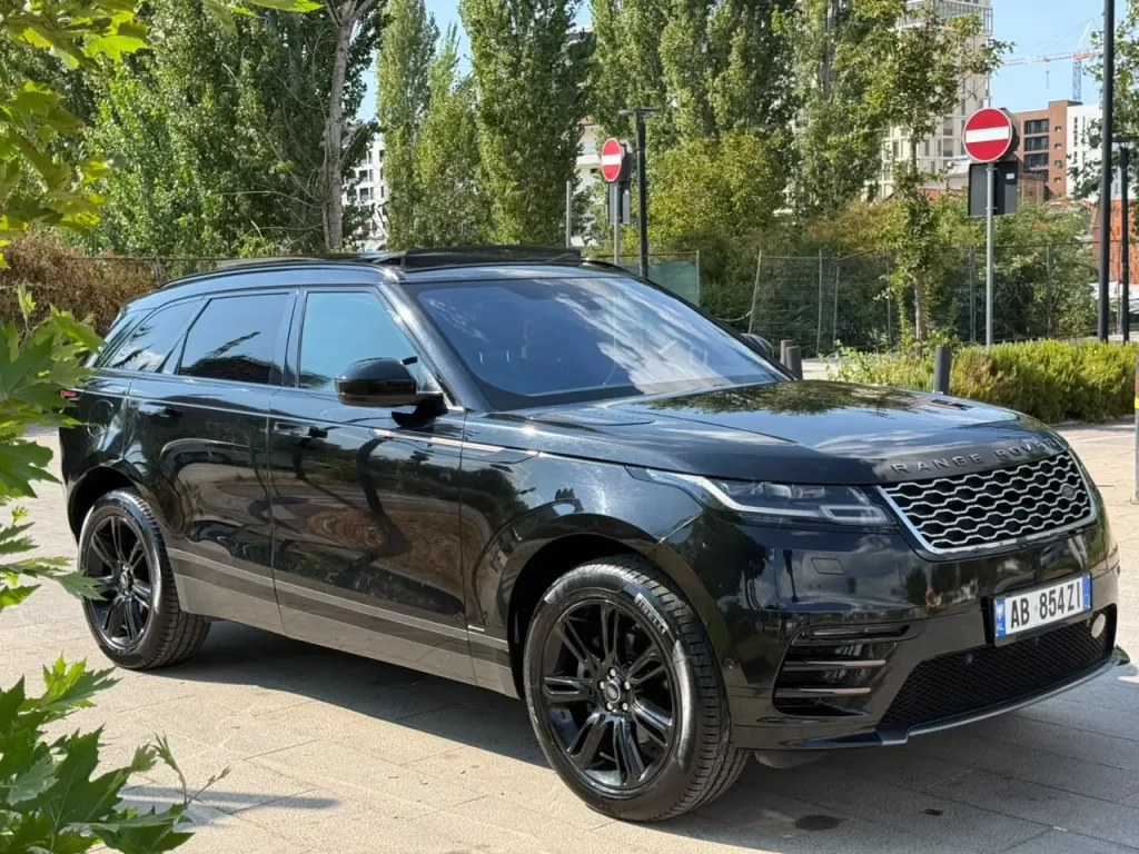Range Rover Velar front three-quarter view rental in Tirana Albania